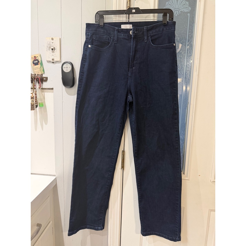 LC Lauren Conrad Womens High Rise Straight Leg Jeans Dark Wash Indigo Size 12